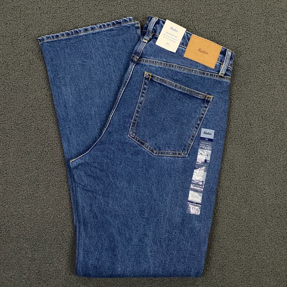 Katin George 64 Jeans Mens 32x32 Blue Relaxed Straight Leg Denim NWT